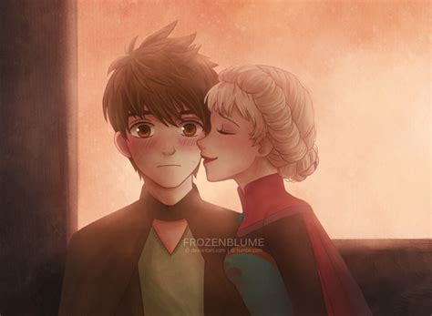 Kiss On The Cheek By Frozenblume On Deviantart Jack And Elsa Jelsa Fanart Jack Frost And Elsa