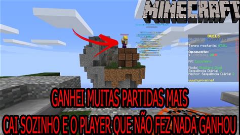 Minecraft Ganhei Muitas Partidas No Duelo De Skywars Minigames Do