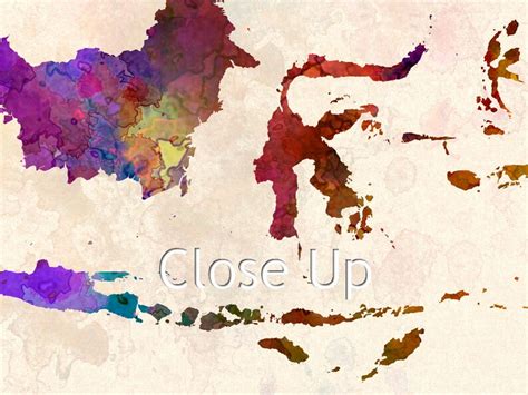 Indonesia Map in Watercolor Fine Art Print Glicee Poster Decor Home ...