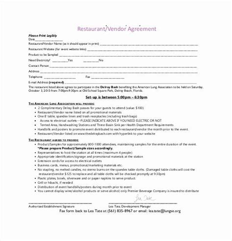 Event Vendor Contract Template Best Of Sample Vendor Agreement