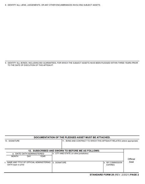 Sf Form Affidavit Of Individual Surety Sf Forms