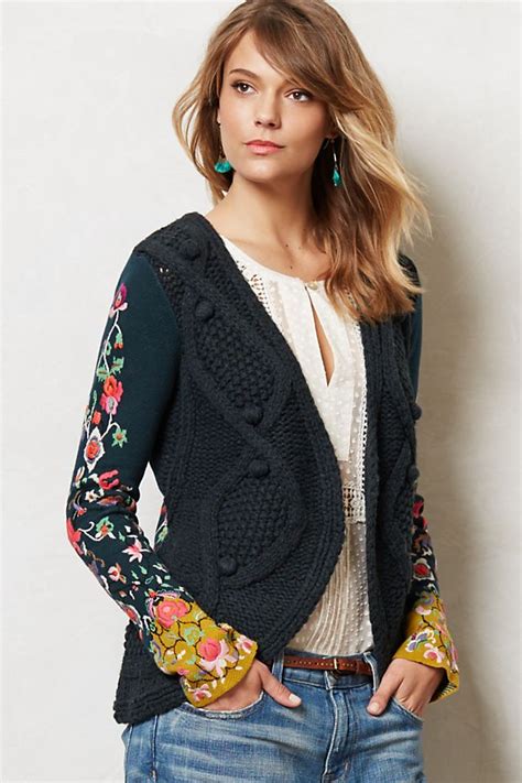 Stitched Flora Cardigan Anthropologie