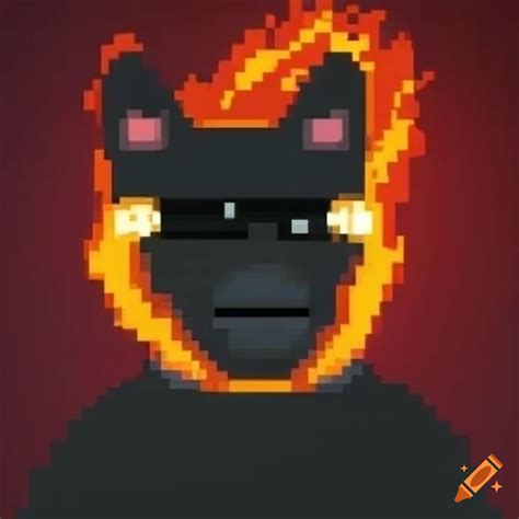 Pixel Art Of A Shiba Inu Wearing Fire Sunglasses On Craiyon