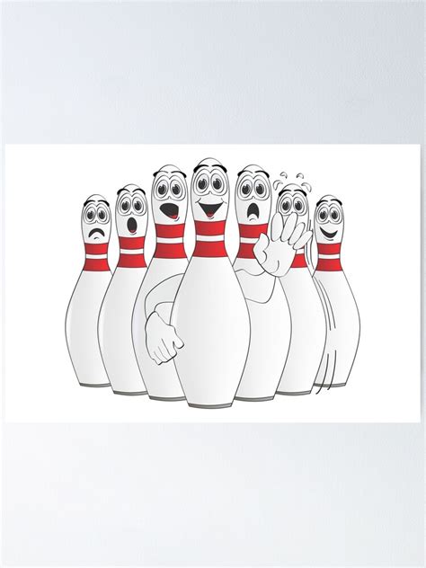 "Bowling Pins Cartoon" Poster by Graphxpro | Redbubble