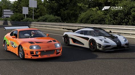 Forza Drag Race F F Toyota Supra Tuned Vs Koenigsegg One Youtube