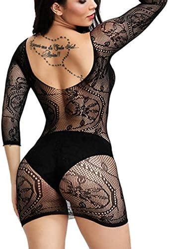 Amazon WOOSIFUN Women Fishnet Lingerie Sleepwear Loong Pattern