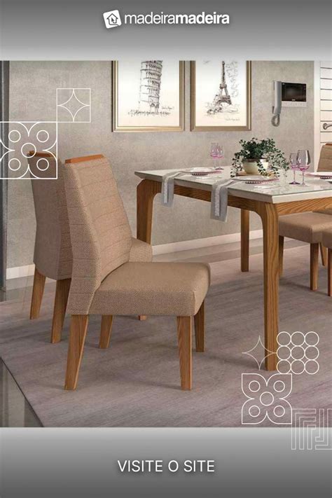 Conjunto Mesa De Jantar D Lia Carvalho Creme Cadeiras