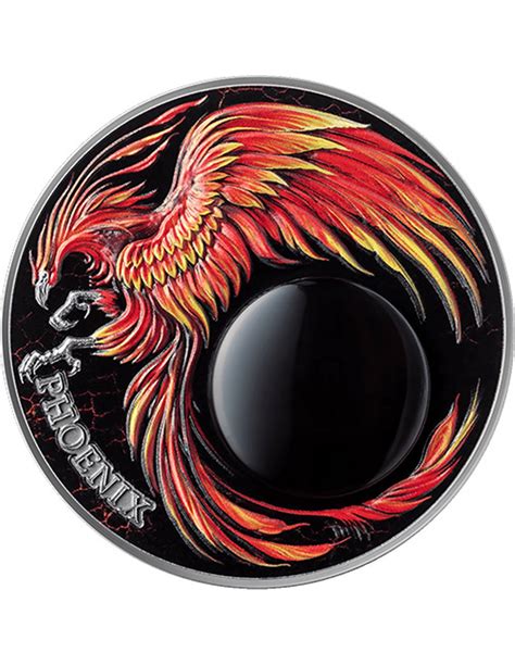 PHOENIX Chronicles of Fire 2 Oz Silbermünze 10 Cedis Ghana 2023