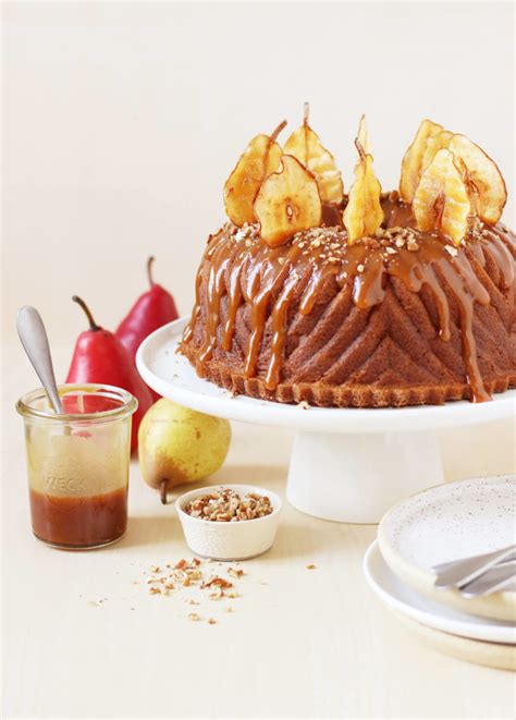 Spiced Pear Bundt Cake With Salted Caramel Sauce Food Nouveau