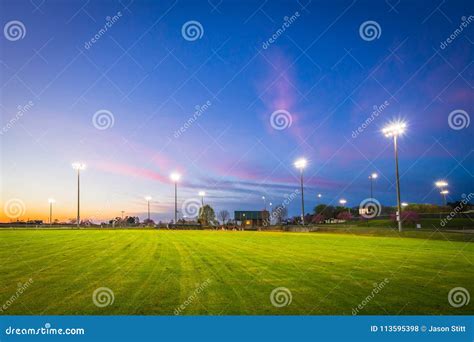 Baseball Field Sunset stock photo. Image of sunset, baseball - 113595398