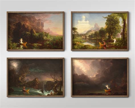 Set of Four Thomas Cole Prints 2 4 Classic Paintings Photo Poster Wall ...