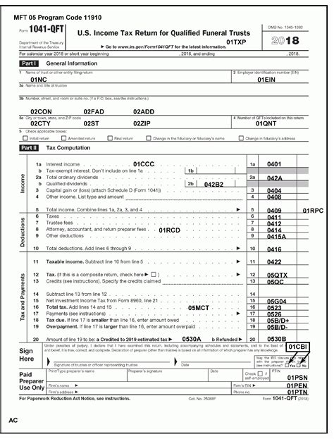 Income Tax Returns For Estates And Trusts Forms Db Excel