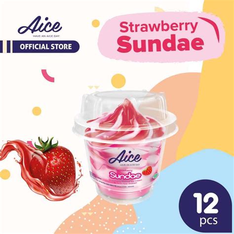 Jual Aice Ice Cream Sundae Cup Pcs Strawberry Di Seller Aice Ice