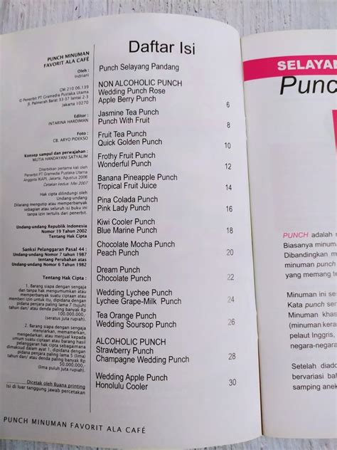 Buku Resep Punch Minuman Favorit Ala Cafe Buku Alat Tulis Buku