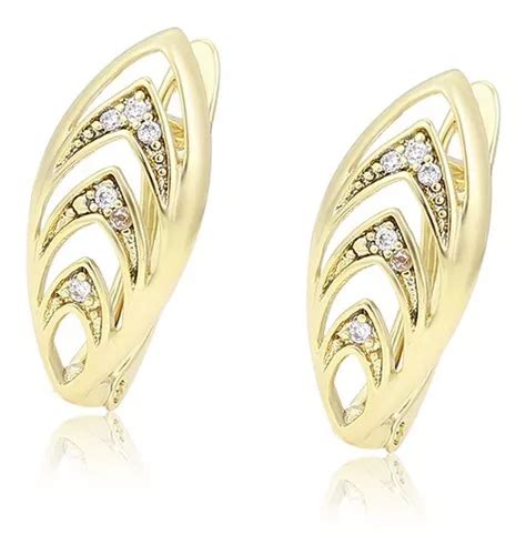 Aretes Oro 14k Lam Arracada Mujer Labrada Diamantada Mujer Meses Sin