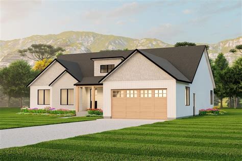 3 Bed Modern Ranch Home Plan With Flex Room 490049nah Architectural Designs House Plans