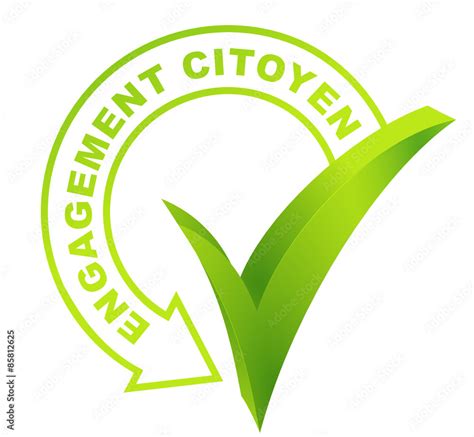 engagement citoyen sur symbole validé vert Stock Vector Adobe Stock