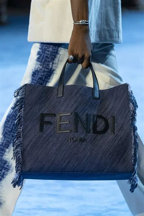 The Many Bags of Fendi Men’s Spring 2023 - PurseBlog | Denim tote bags ...