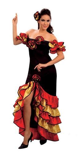 Spanish Senorita Ladies Fancy Dress Flamenco Dancer Mexican Womens