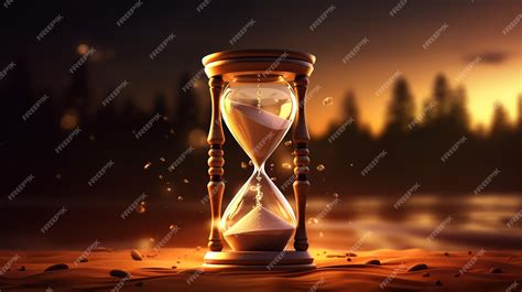 Premium AI Image | Hourglass with Glowing Sand Background Wallpaper