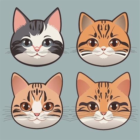 Premium Vector Feline Faces Vectorizing Cats Expressions