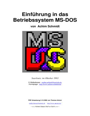 Ausf Llbar Online Einfhrung In Das Betriebssystem Ms Dos Fax Email