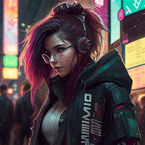 Premium Photo | A woman in a cyberpunk outfit with a black jacket that ...