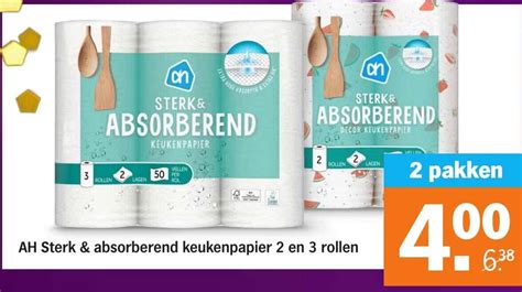 AH Sterk Absorberend Keukenpapier 2 En 3 Rollen Aanbieding Bij Albert