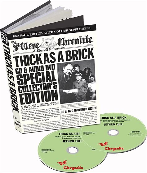 Jethro Tull Thick As A Brick 50th Anniversary Edition CD DVD Book