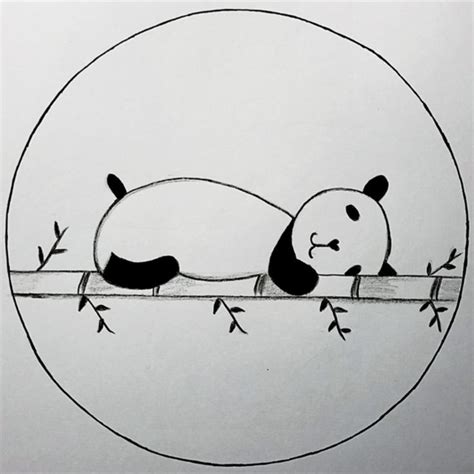 Easy Panda Drawing Inside Circle | How to draw A Panda | Circle Drawing ...