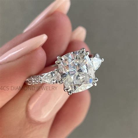 Elongated Cushion Cut Cathedral Setting Ring Etsy