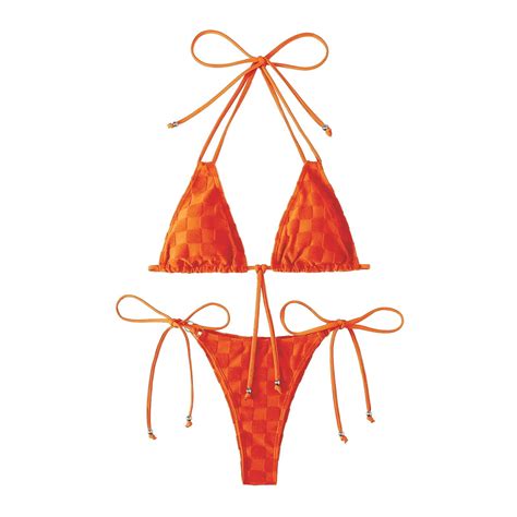 Wedfrse Bikini Sets For Women Two Piece Swimsuit Solid Color Bikini