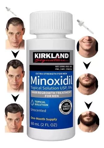 Frasco 60ml Minoxidil 5 Kirkland Barba Cabello Gotero Guia Mercadolibre