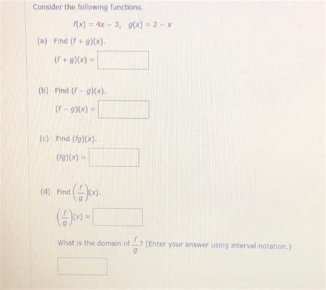 Solved Consider The Following Functions F X 4x3 G X 2x Chegg