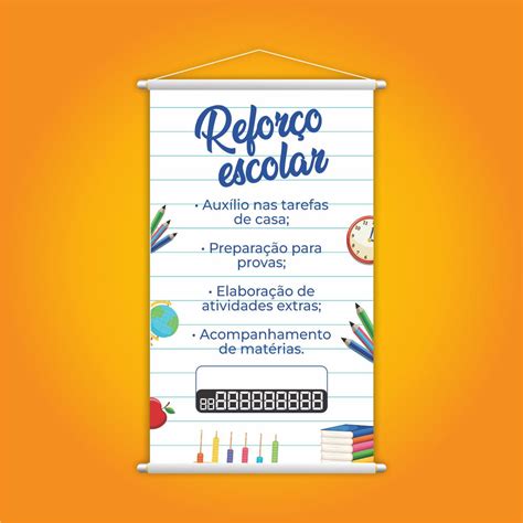 Banner Reforço Escolar Ensino de Qualidade Contato Loja PlimShop