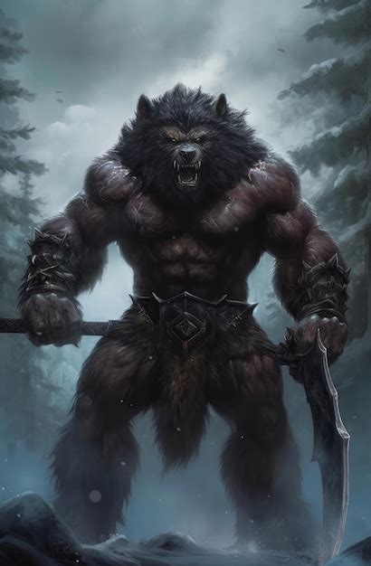 Premium Photo A Werewolf With A Sword In His Hand