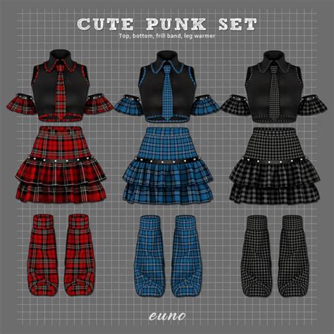 CUTE PUNK SET Euno Sims Sims 4 Clothing Sims 4 Mods Clothes