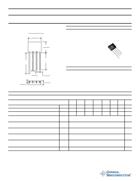 KBL08 Datasheet 1 2 Pages GE SINGLE PHASE BRIDGE RECTIFIER