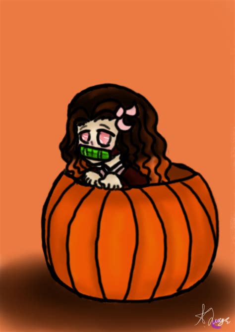 Nezuko in a pumpkin by WorstarteverUwU on DeviantArt