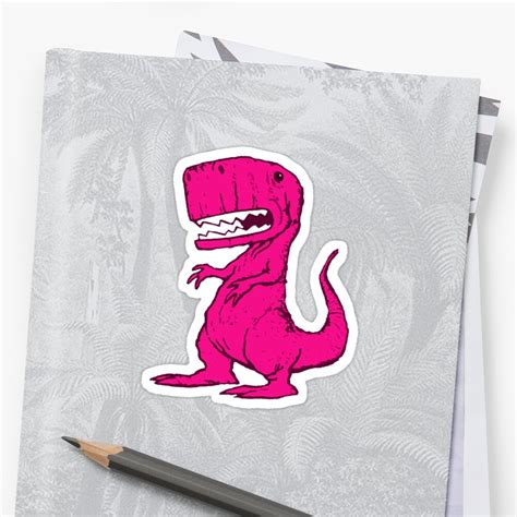 "Big Pink Dinosaur" Stickers by ButcherBrand | Redbubble