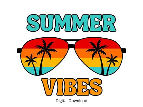 The Words Summer Vibes With Sunglasses And Palm Trees