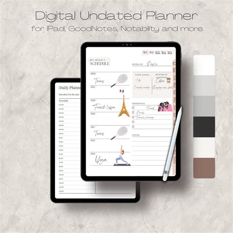 Digital Planner With Hyperlinks Digital Planner UNDATED - Etsy