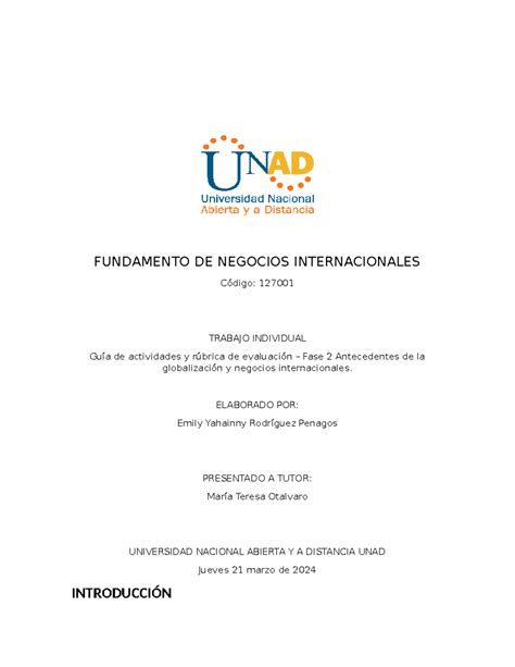 Fase 2 Fundamentos De Negocios Internacionales Fundamento De