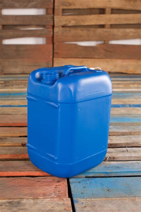 BIDON 20 LITRES RECTANGULAIRE BLEU PLASTIQUE FERMÉ OUVERTURE