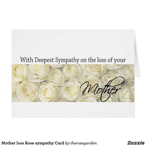 Mother Loss Rose Sympathy Card Zazzle Sympathy Cards Printing