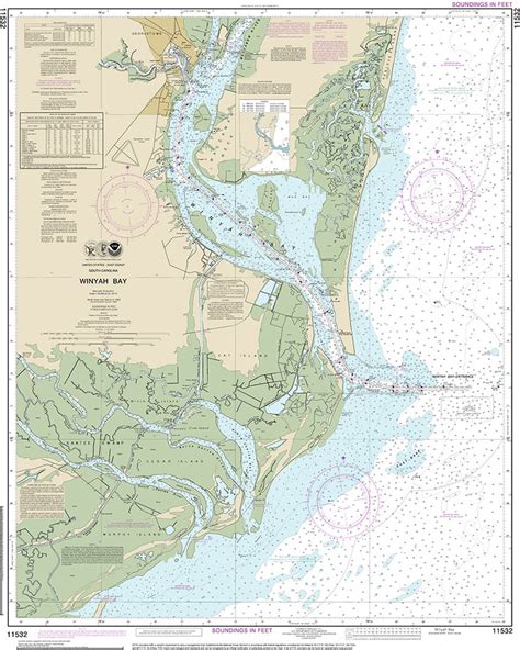 Nautical Charts Of Winyah Bay South Carolina 11532 Mud Bay Santee River Romain River