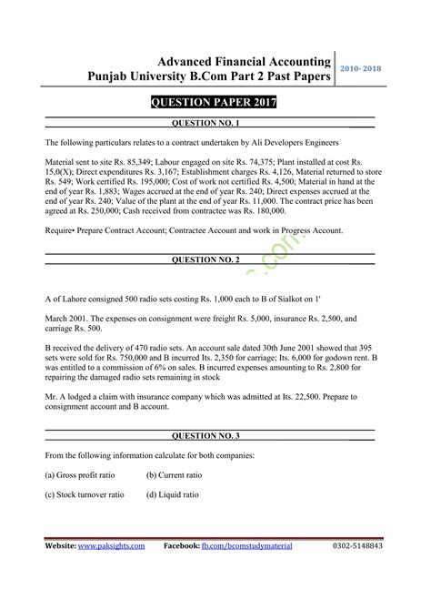 Financial Accounting Past Questions And Answers 3