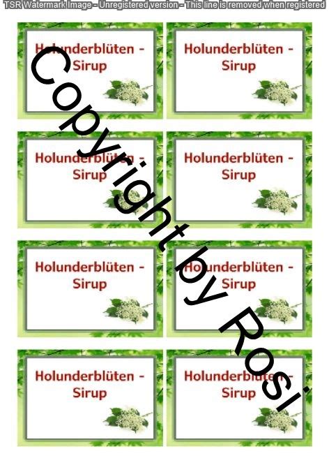 Etiketten F R Eingemachtes Holunder Sirup Rezept