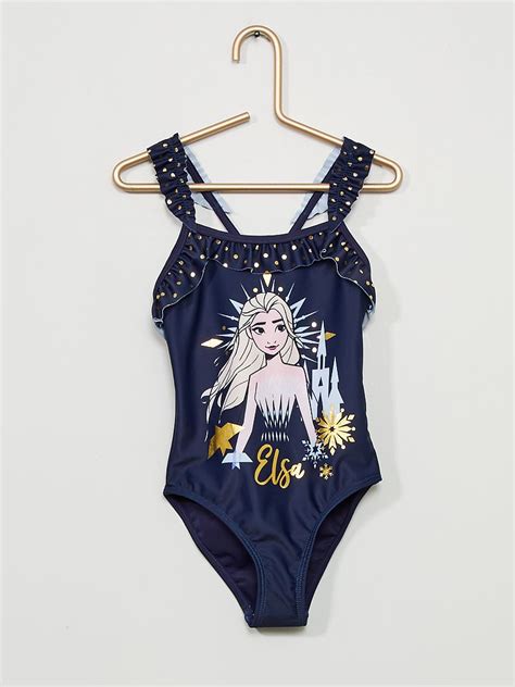 Maillot De Bain La Reine Des Neiges Bleu Marine Kiabi