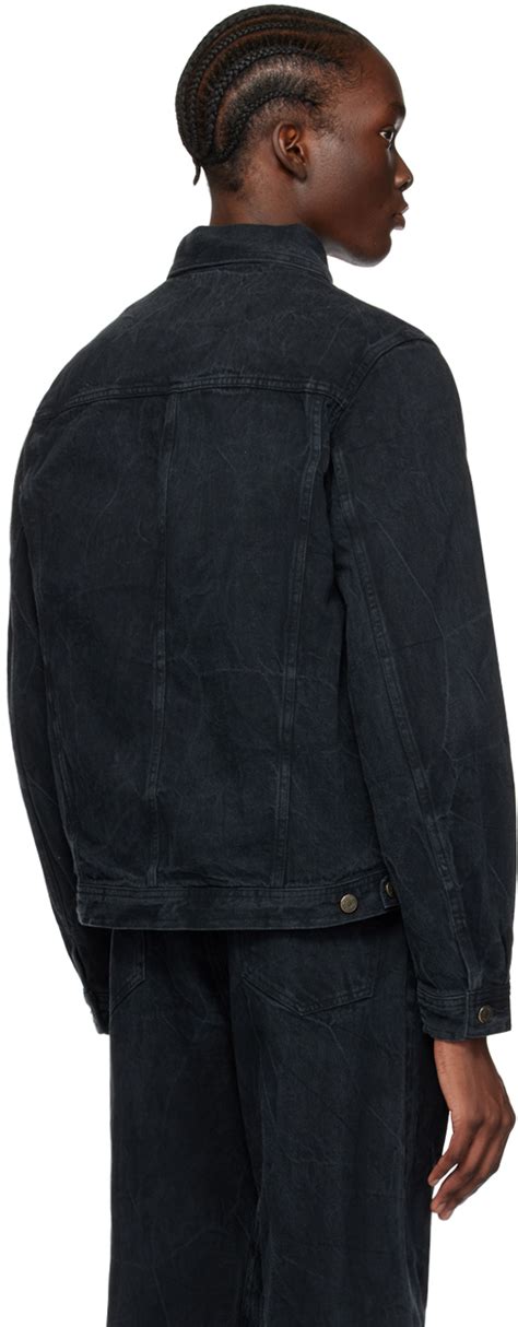 AURALEE Black Faded Denim Jacket Auralee